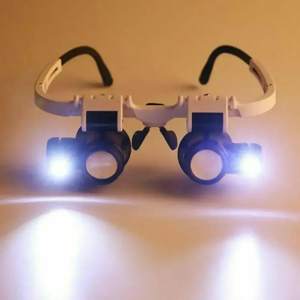 Headband Magnifying Glass with LED Light, Adjustable Jeweler Watch Repair Loupe 8X 15X 23X - 