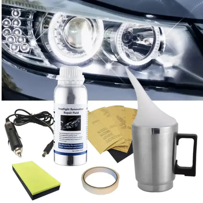 Headlight Restoration Kit – Auto Headlight Polishing & Renovation Set with 300ml Repair Agent - 