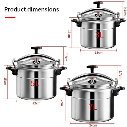 Heavy-Duty Aluminum Pressure Cooker - 5L