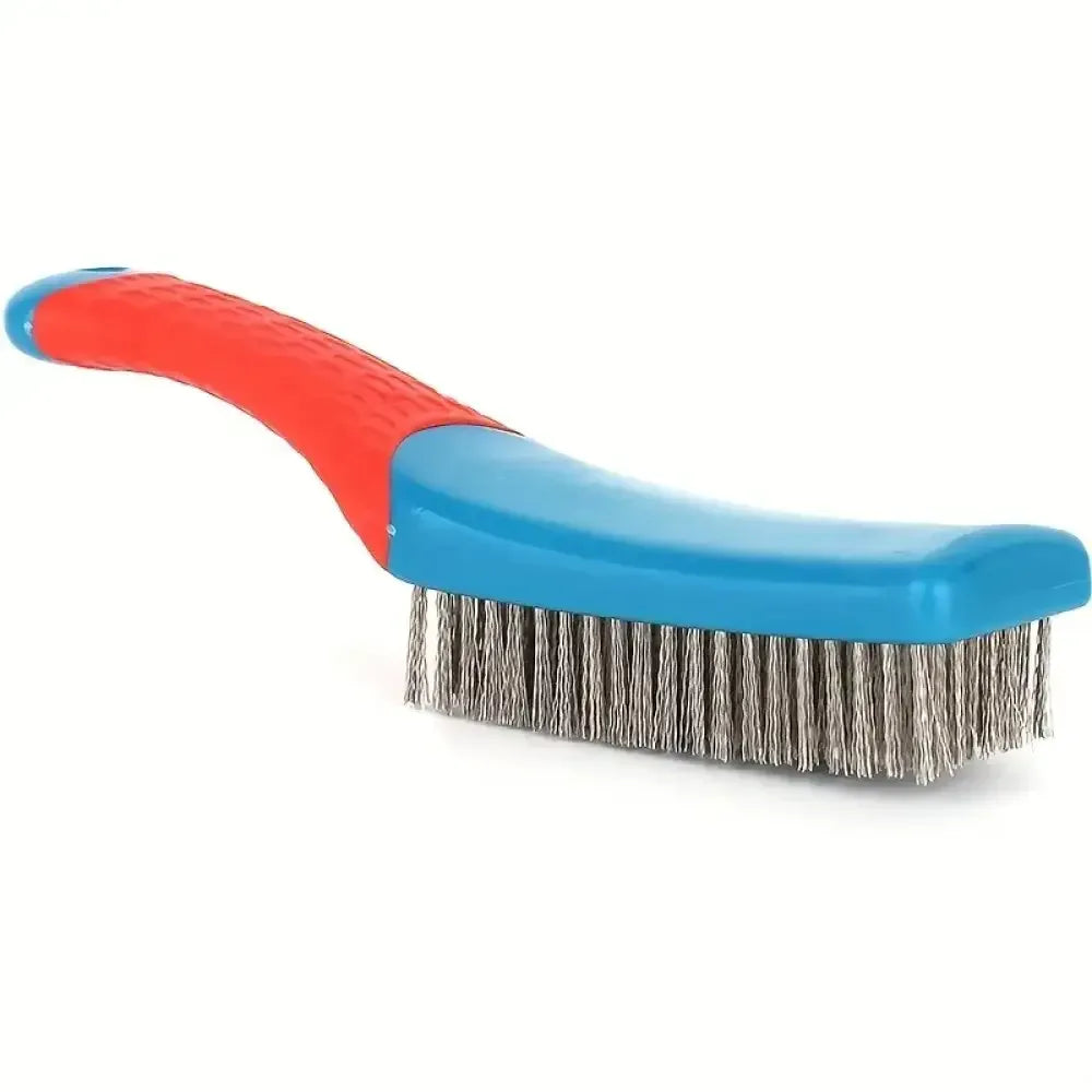 Heavy-Duty Stainless Steel Wire Brush | Rust, Slag & Paint Remover with Comfortable Ergonomic Handle - 