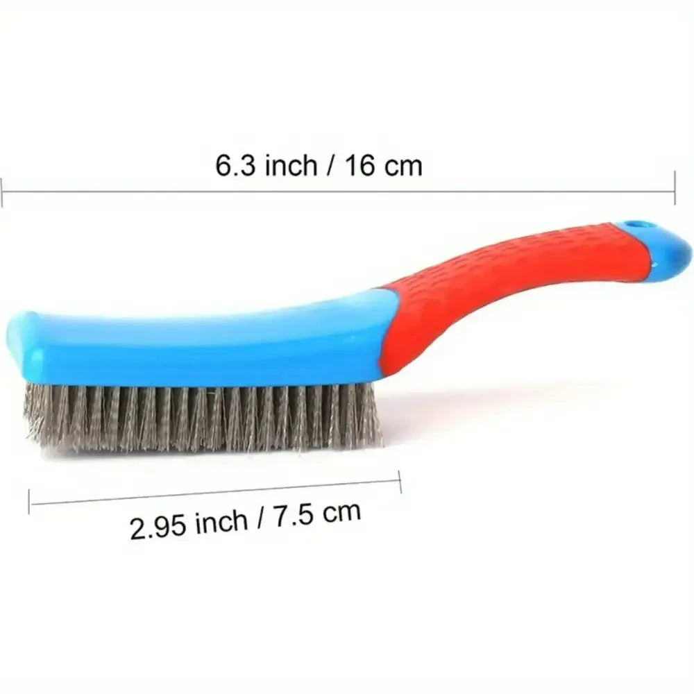 Heavy-Duty Stainless Steel Wire Brush | Rust, Slag & Paint Remover with Comfortable Ergonomic Handle - 