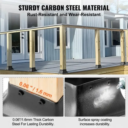 Heavy-Duty Steel Deck & Railing Support - 4Pcs