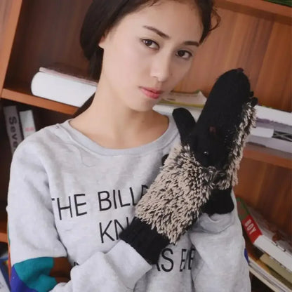Hedgehog Mittens - Black