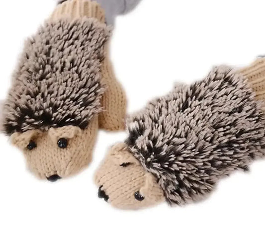 Hedgehog Mittens - White