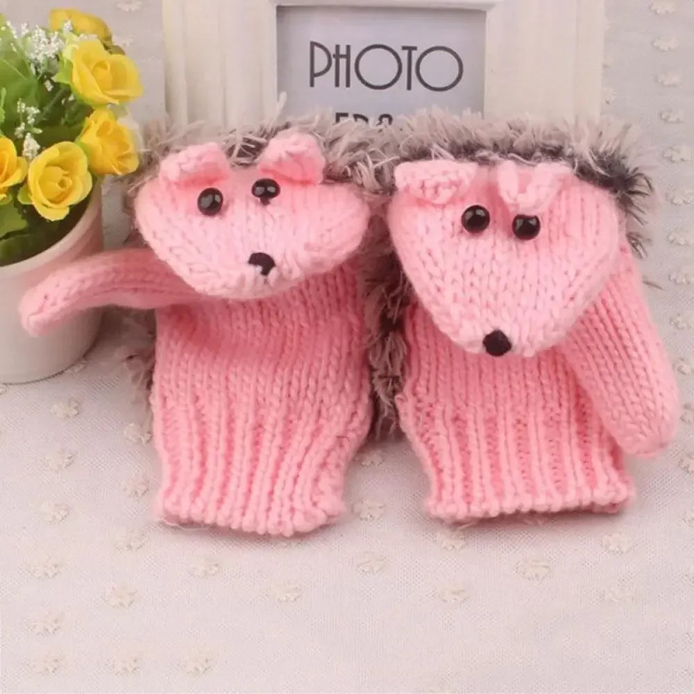 Hedgehog Mittens - White