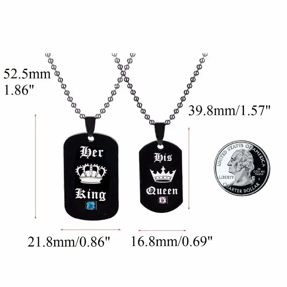 Her King His Queen Couple Necklace - Necklace Set 3