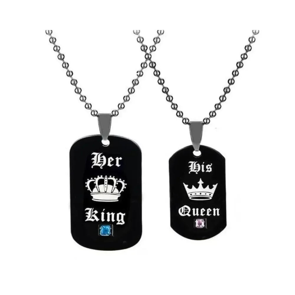 Her King His Queen Couple Necklace - Necklace Set 3