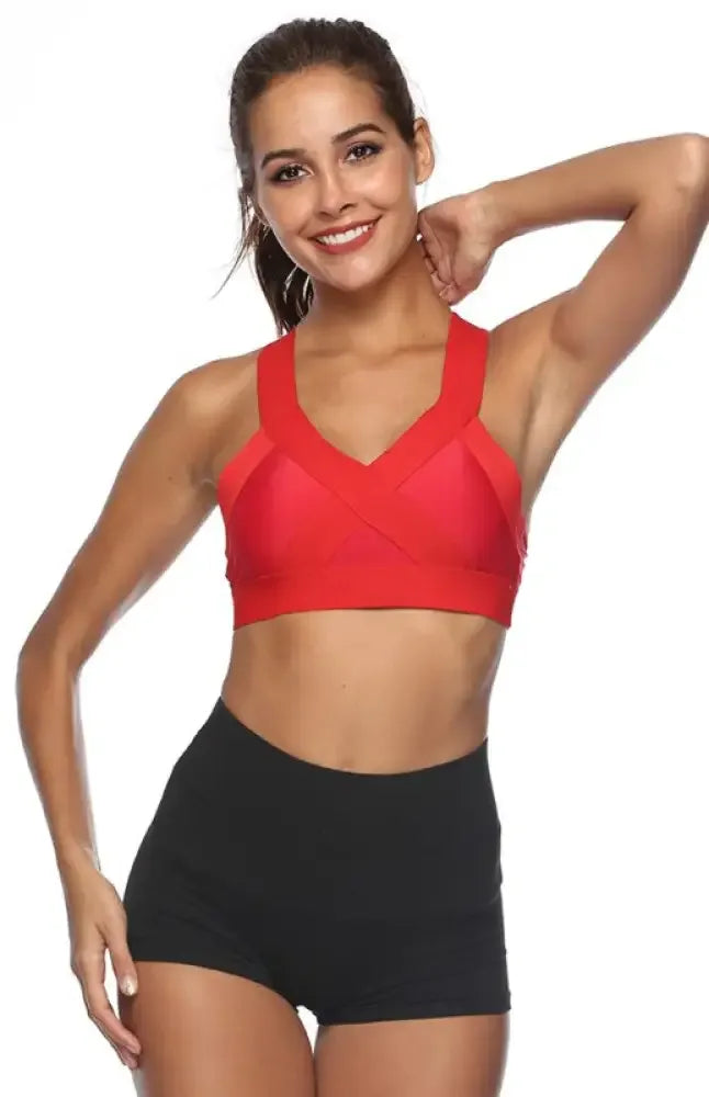 High-intensity exercise without steel ring running yoga beautiful back - Red / S