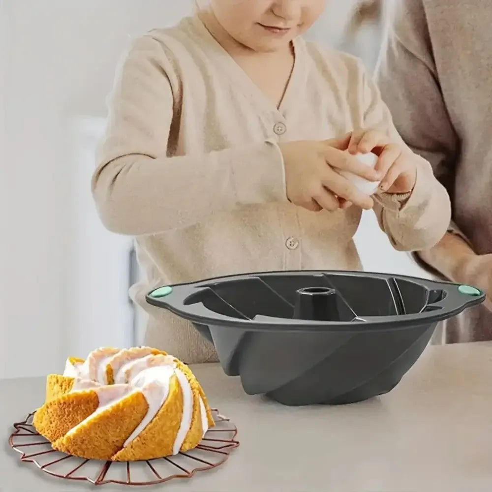 High-Quality Silicone Cyclone Cake Mold | Non-Stick, High-Temperature Resistant Oven Baking Pan - 