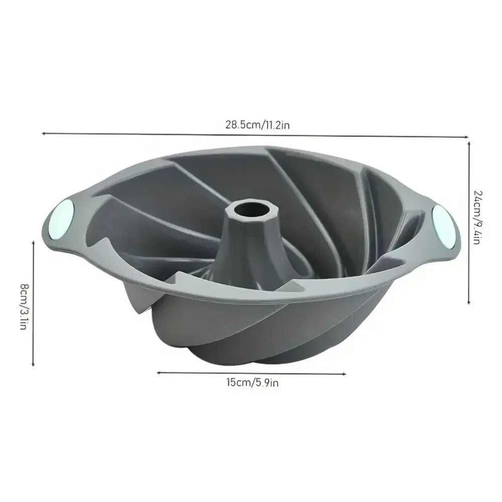High-Quality Silicone Cyclone Cake Mold | Non-Stick, High-Temperature Resistant Oven Baking Pan - 