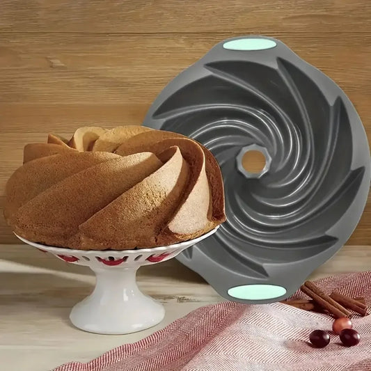 High-Quality Silicone Cyclone Cake Mold | Non-Stick, High-Temperature Resistant Oven Baking Pan - 