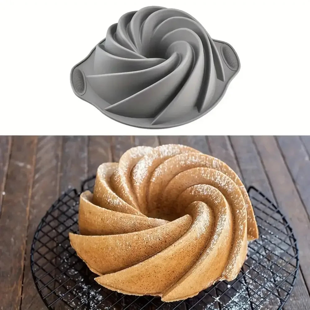 High-Quality Silicone Cyclone Cake Mold | Non-Stick, High-Temperature Resistant Oven Baking Pan - 