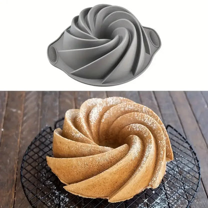 High-Quality Silicone Cyclone Cake Mold | Non-Stick, High-Temperature Resistant Oven Baking Pan - 