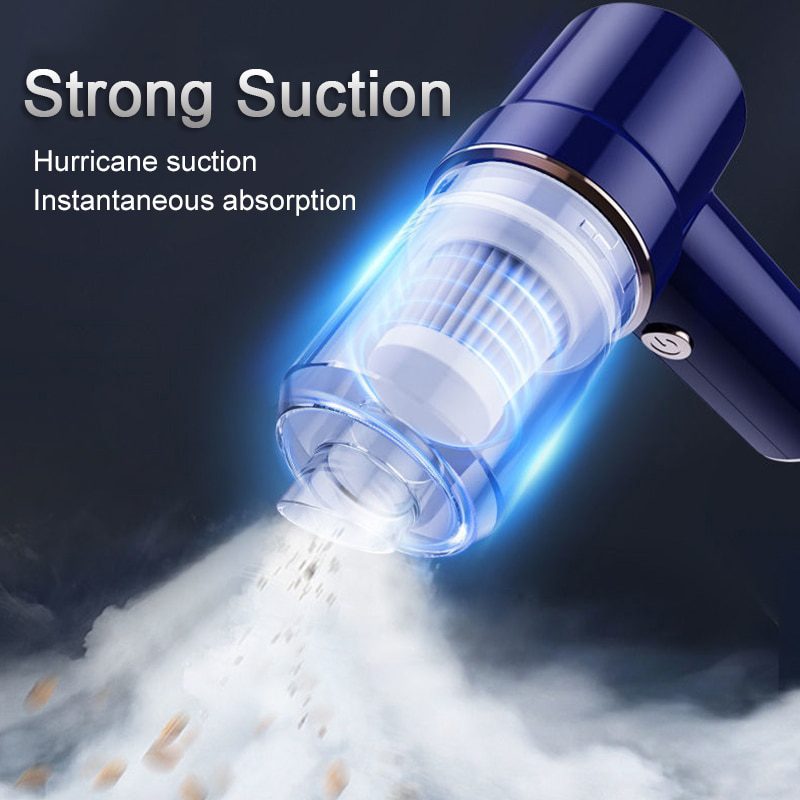 High Suction 2 in 1 Car Vacuum Cleaner Wireless Charging Air Duster For Home Office