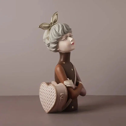 Home Decoration, Girl Figurine Miniature, Figure Statue, Flower Vase
