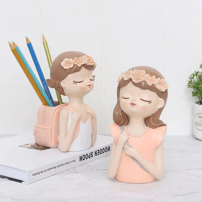 Home Decoration, Girl Figurine Miniature, Figure Statue, Flower Vase