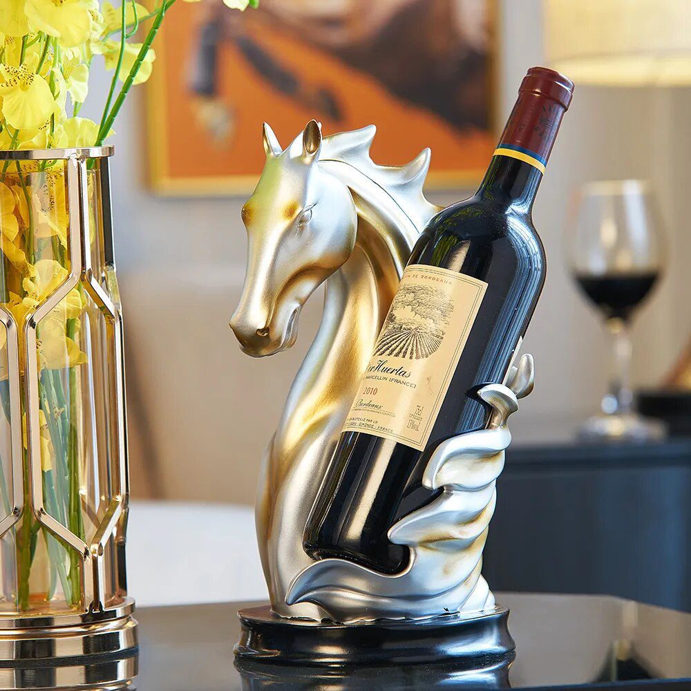 Horse Shape Display Shelf Wine Holder Animal Statue
