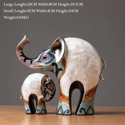 India-Style Decorative Elephant Statue Pair - Ornate Home Decor