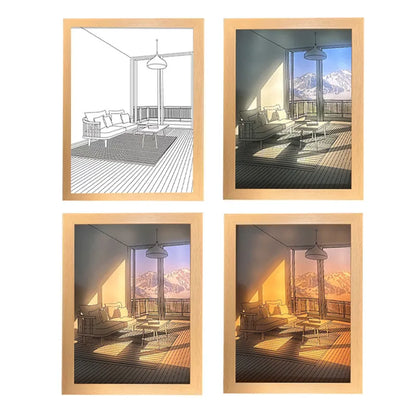 INS Deco Led Light Painting USB Plug Dimming Wall Artwork Table Lamp