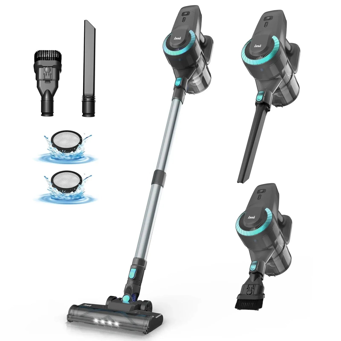 INSE N370 Cordless Vacuum Cleaner – 20 Kpa Ultra 6-in-1 Lightweight Stick & Handheld Vacuum for Home, Pets, and Car Cleaning