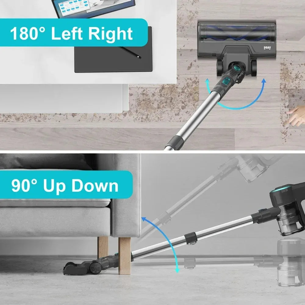 INSE N370 Cordless Vacuum Cleaner – 20 Kpa Ultra 6-in-1 Lightweight Stick & Handheld Vacuum for Home, Pets, and Car Cleaning