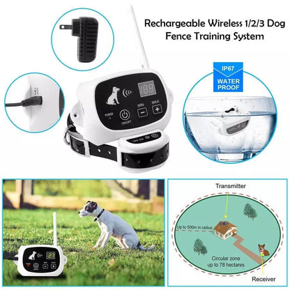 Invisible wireless dog fence with shock collars