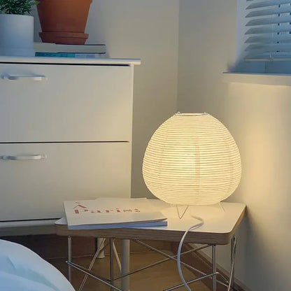 Lantern LED Table Lamp Rice Paper Minimalist Bedside Study Art Decor