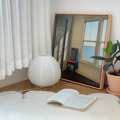 Lantern LED Table Lamp Rice Paper Minimalist Bedside Study Art Decor