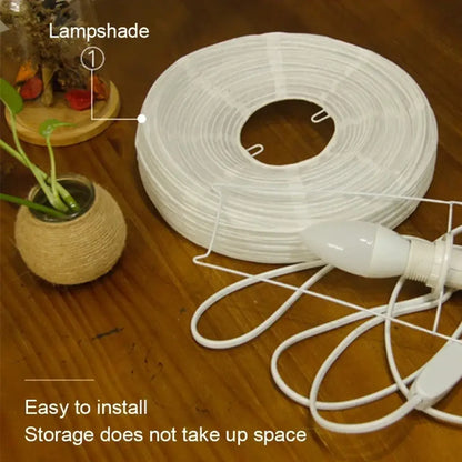 Lantern LED Table Lamp Rice Paper Minimalist Bedside Study Art Decor