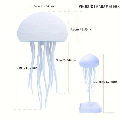 Measurement chart of a jellyfish-shaped object with dimensions labeled.