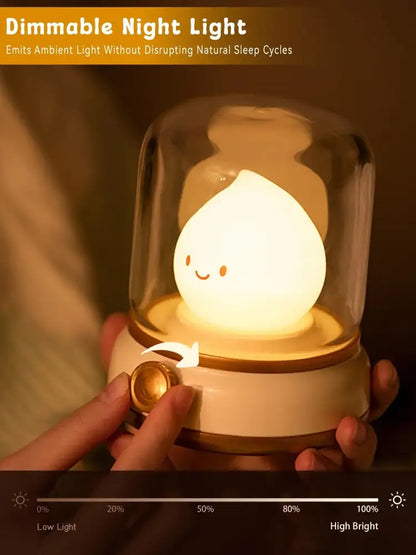 Kerosene LED Night Light Dimmable White Noise Lamp 12H Battery