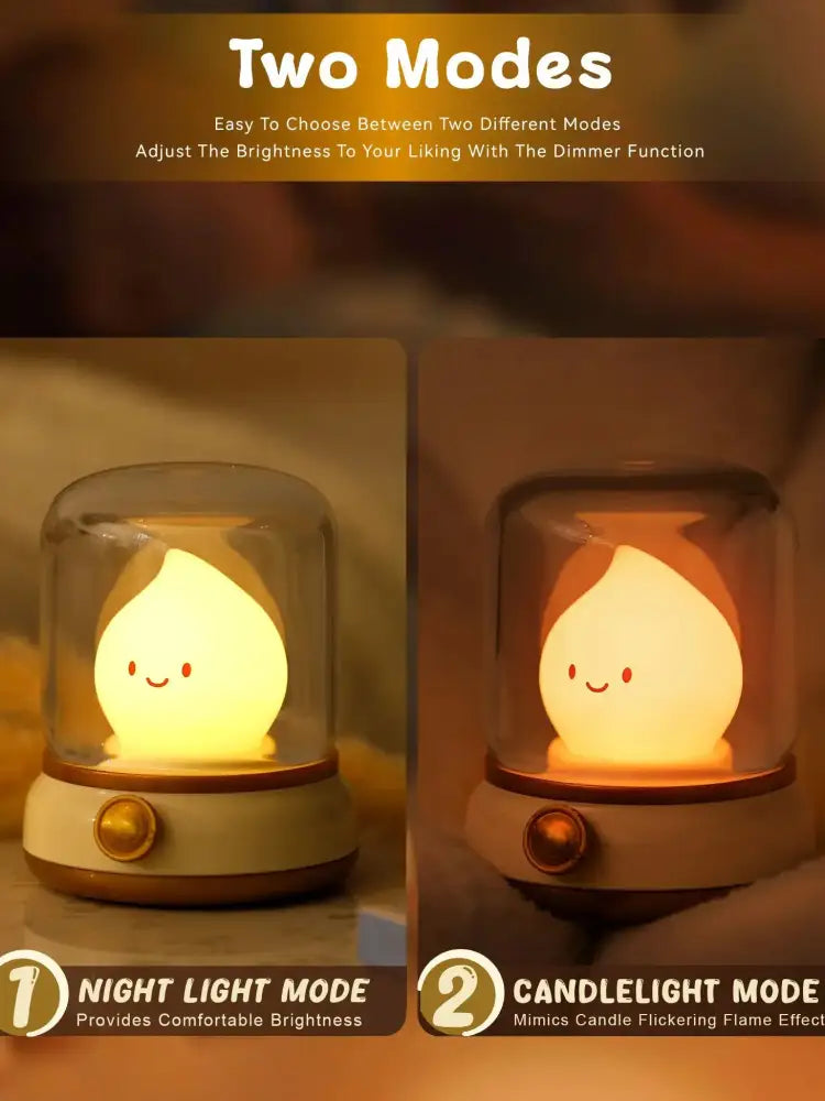 Kerosene LED Night Light Dimmable White Noise Lamp with 12H Battery