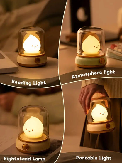 Kerosene LED Night Light Dimmable White Noise Lamp 12H Battery