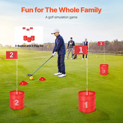 Kids Backyard Golf Game Hole Portable Bucket Golf Practice & Chipping Game for Family Outdoor Fun