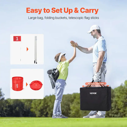 Kids Backyard Golf Game Hole Portable Bucket Golf Practice & Chipping Game for Family Outdoor Fun