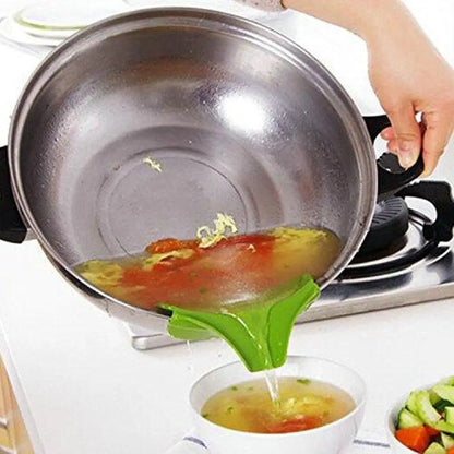 Kitchen Funnel with Anti-Splash Edge & Liquid Streamer Spout – Anti-Spill Pouring Tool