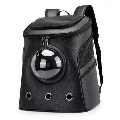 Großer Haustier-Rucksack aus PU-Leder für Katzen und Hunde