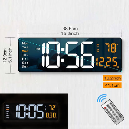 LED Digital Wall Clock with Remote Control