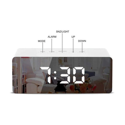 LED Mirror Digital Alarm Clock