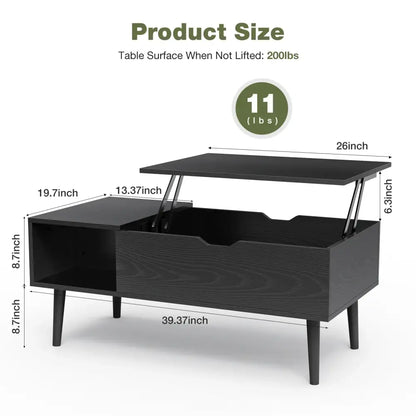 Lift Top Coffee Table – Adjustable Desk, Dining & Hidden Storage