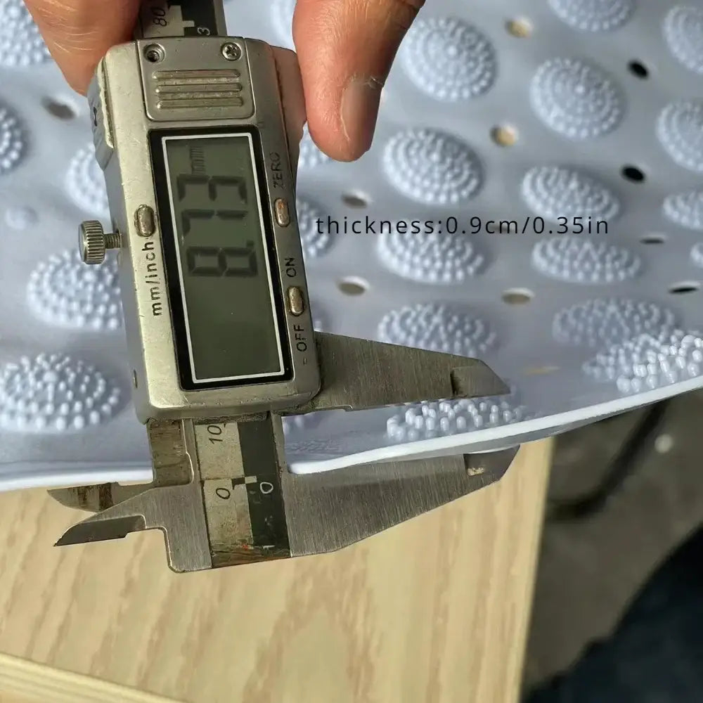 Light Blue Non-Slip PVC Bath Mat Oblong Massage Nubs & Safety Rug