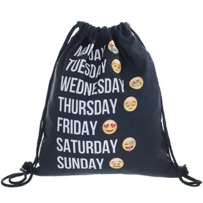 Lightweight Drawstring Emoji Bag
