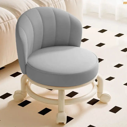 Low Mobile Roller Stool with Backrest 360° Swivel Small Stool Wheels