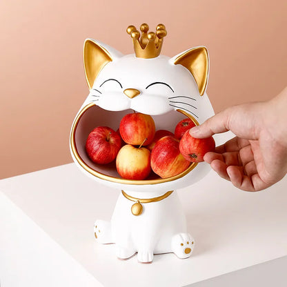 Lucky Cat Statue Sculpture Table Decoration Miniature Figurine