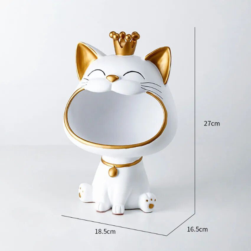 Lucky Cat Statue Sculpture Table Decoration Miniature Figurine