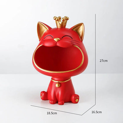 Lucky Cat Statue Sculpture Table Decoration Miniature Figurine