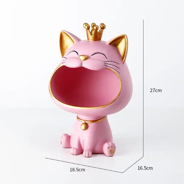 Lucky Cat Statue Sculpture Table Decoration Miniature Figurine