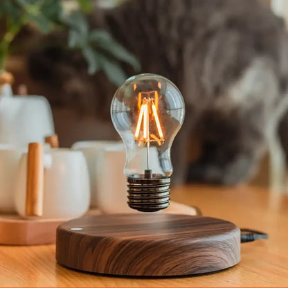 Magnetic Levitation Lamp Floating Glass LED Bulb - Touch Switch Tri-Color Light