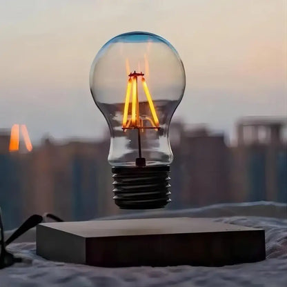 Magnetic Levitation Lamp Floating Glass LED Bulb - Touch Switch Tri-Color Light