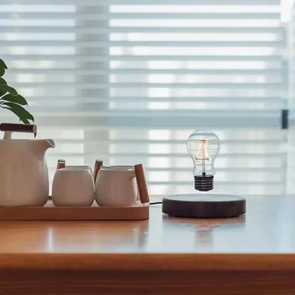 Magnetic Levitation Lamp Floating Glass LED Bulb - Touch Switch Tri-Color Light